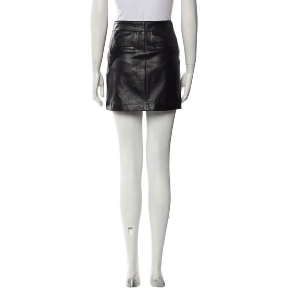 Helmut Lang Black Leather Mini Skirt Size: XS | US 0 - Picture 2 of 3